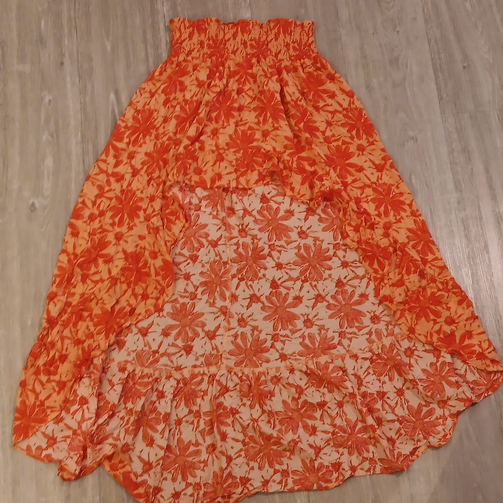 Orange Hi-Low Skirt